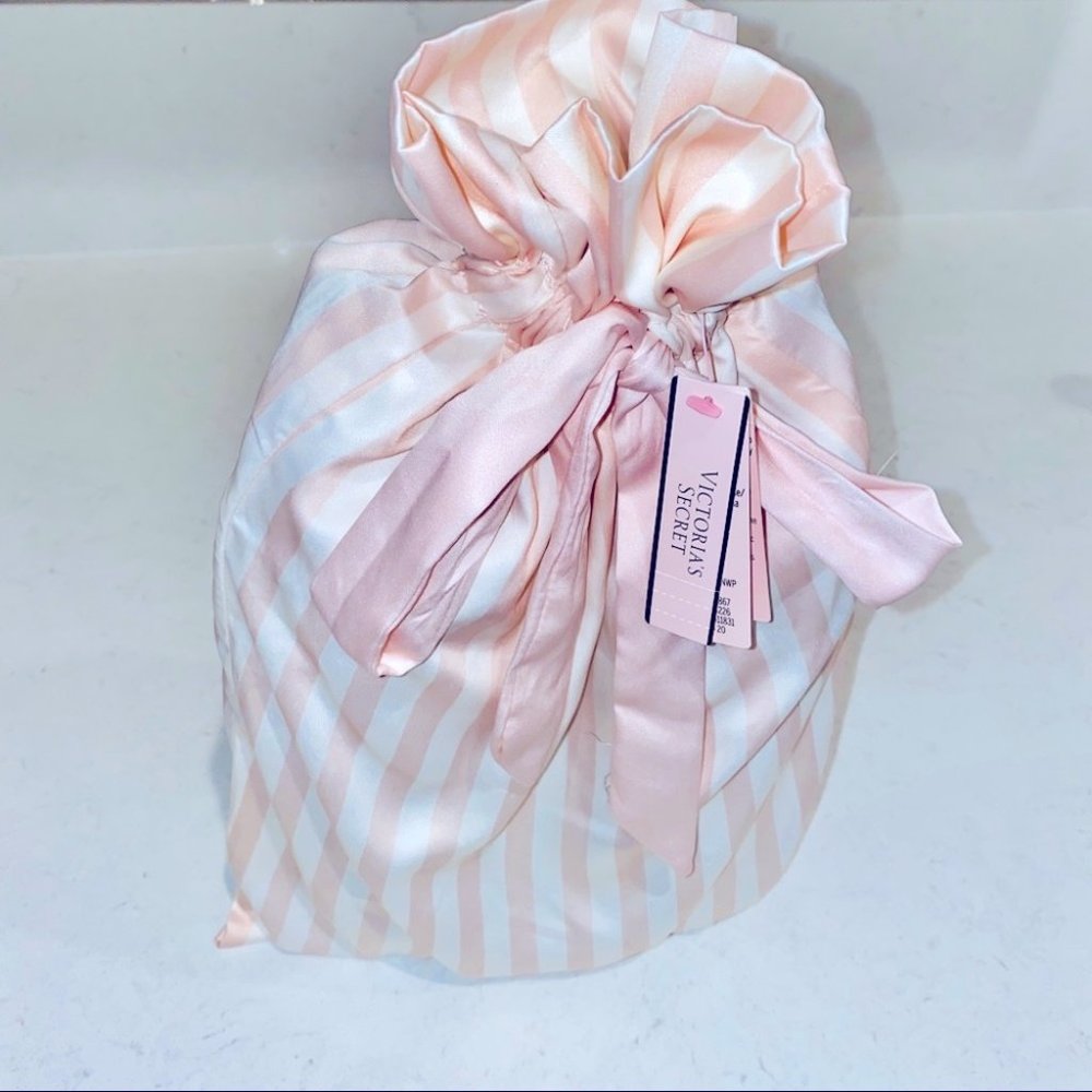 Victoria’s‎ Secret Satin Pink Stripe clothes bag